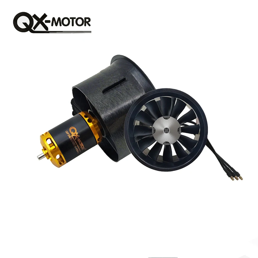 QX-MOTOR 2822 2400KV 2200KV 6S silnik bezszczotkowy 64mm EDF 12 łopatek wentylator kanałowy dla majsterkowiczów akcesoria do dronów RC części