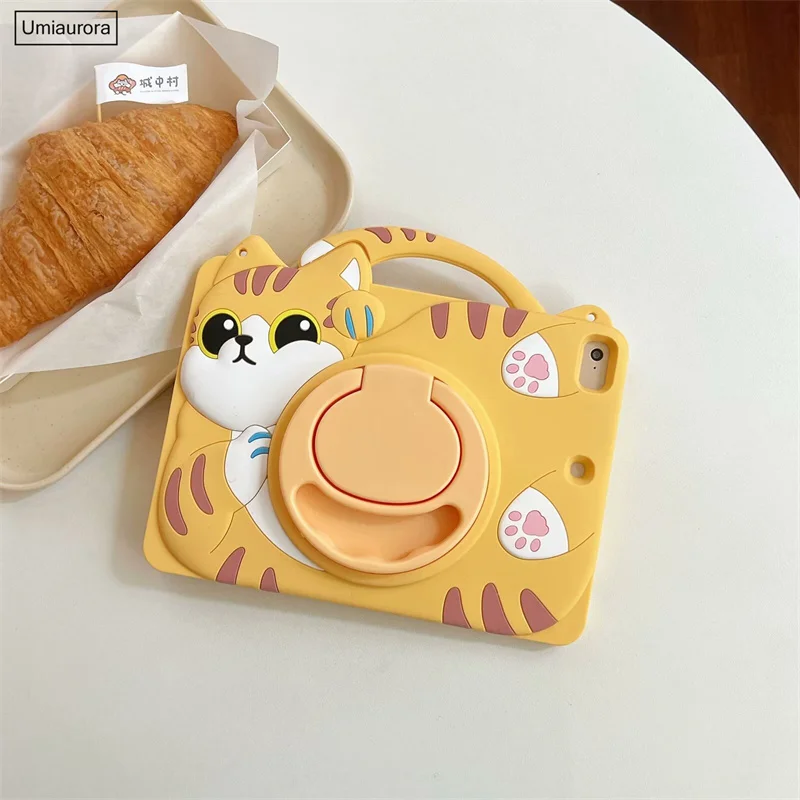 For Samsung Tab A9+ A9 Plus SM-X210 X110 A7 A8 SM-X200 S6 Lite P610 T220 T500 Kids Cartoon Stand Tablet Case Silicon Cover Funda