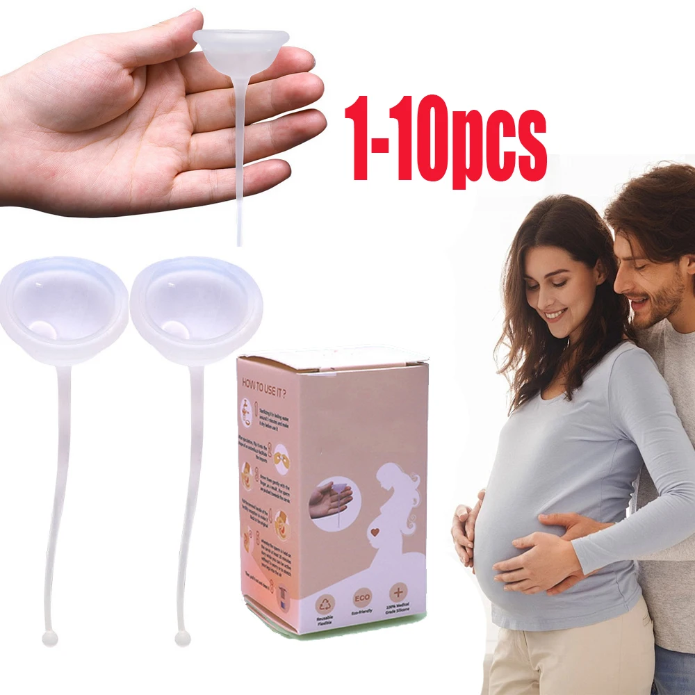 1-10pcs Silicone Fertility Conception Aid Cup Reusable Natural Sperm Holder Keep Sperm Close to Cervix Fertility Support Tool