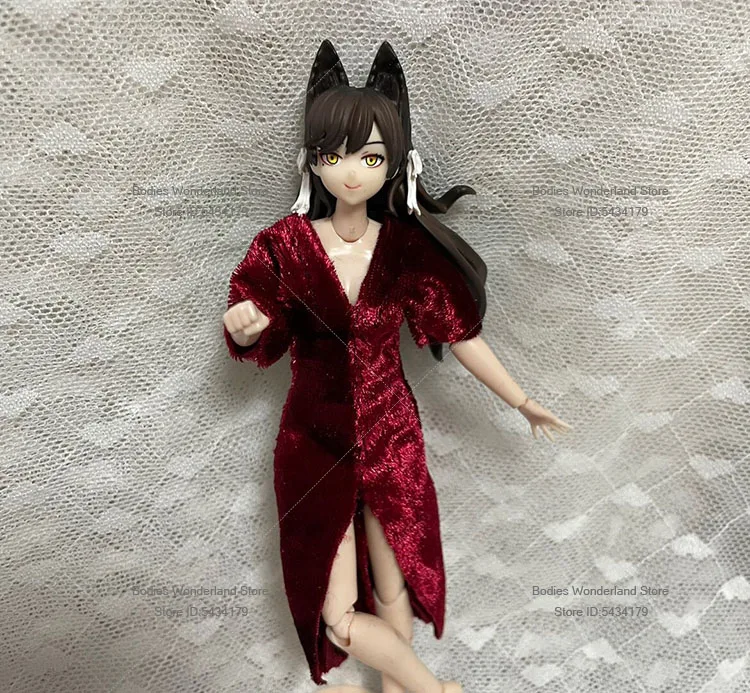 

In Stock 1/12 Scale Female Soldier Anime V-neck Long Sleeve Slit Dress Model Clothes For 6inch figma Mobile Suit Girl Doll