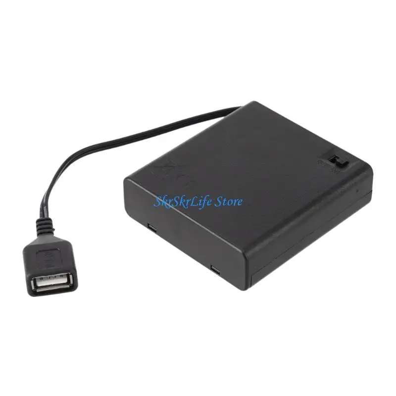 E65E 2/3/4/6/8 Slot AA Battery Case Storage Box Case USB Battery Box with Switches
