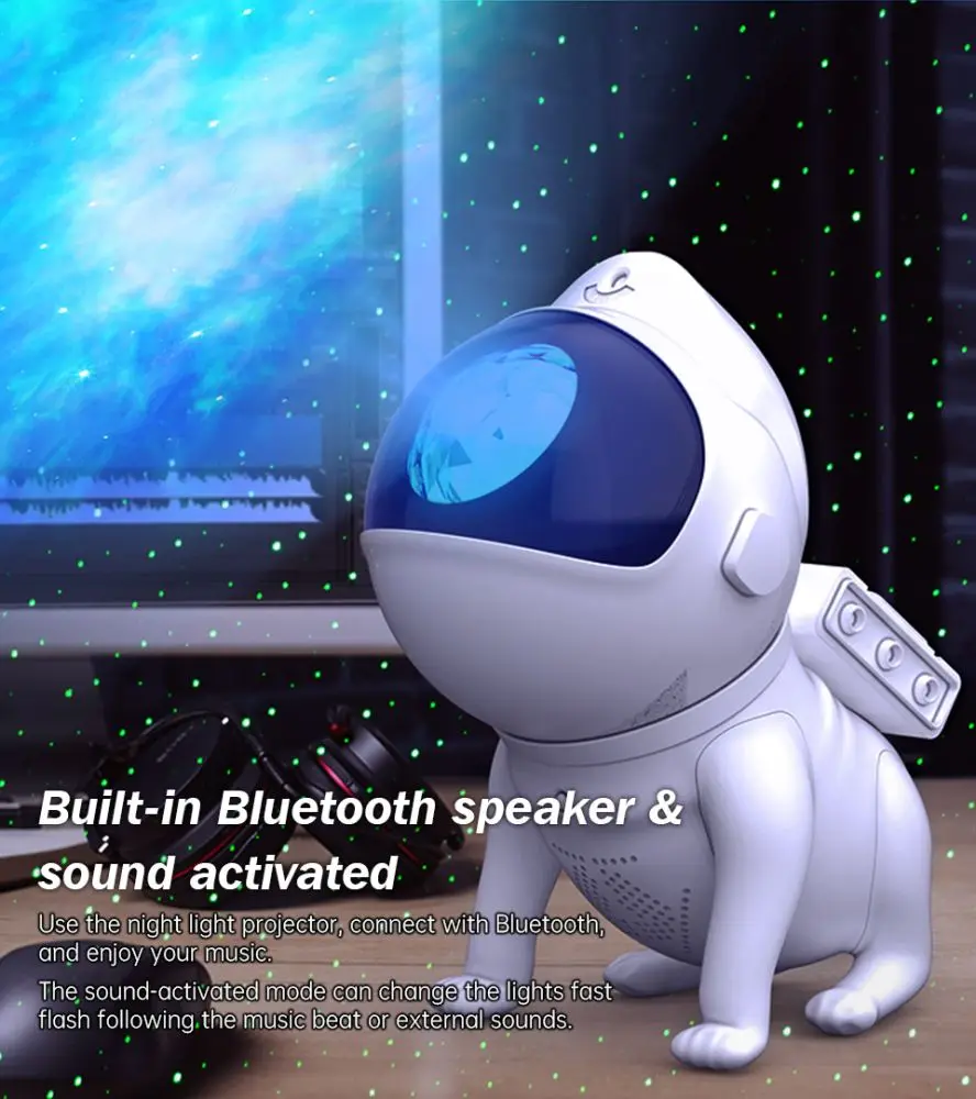 Cute Space Dog Tuya Smart Star Projector WiFi Night Light Galaxy Starry Sky LED Night Lamp Alexa Control Children Room Decor