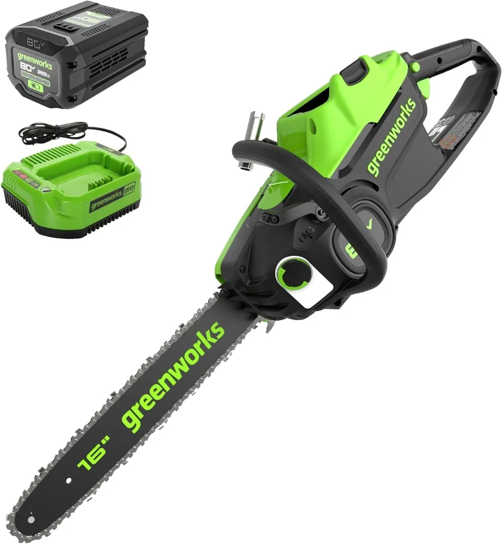 

Greenworks 80V 16" Brushless Cordless Chainsaw (Great For Tree Felling, Limbing, Pruning, and Firewood), 75+ Compatible Tools