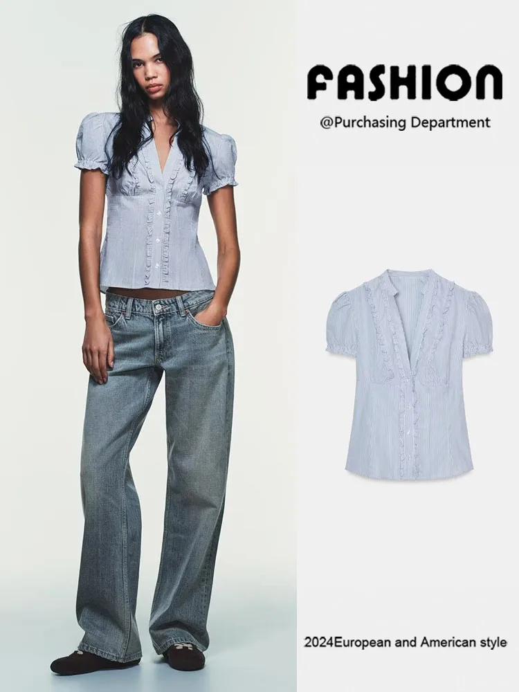 

Весенняя новинка: Женская модная шелковая блузка с объемными рукавами и многослойным декором, короткая верхняя одежда для повседневной носки