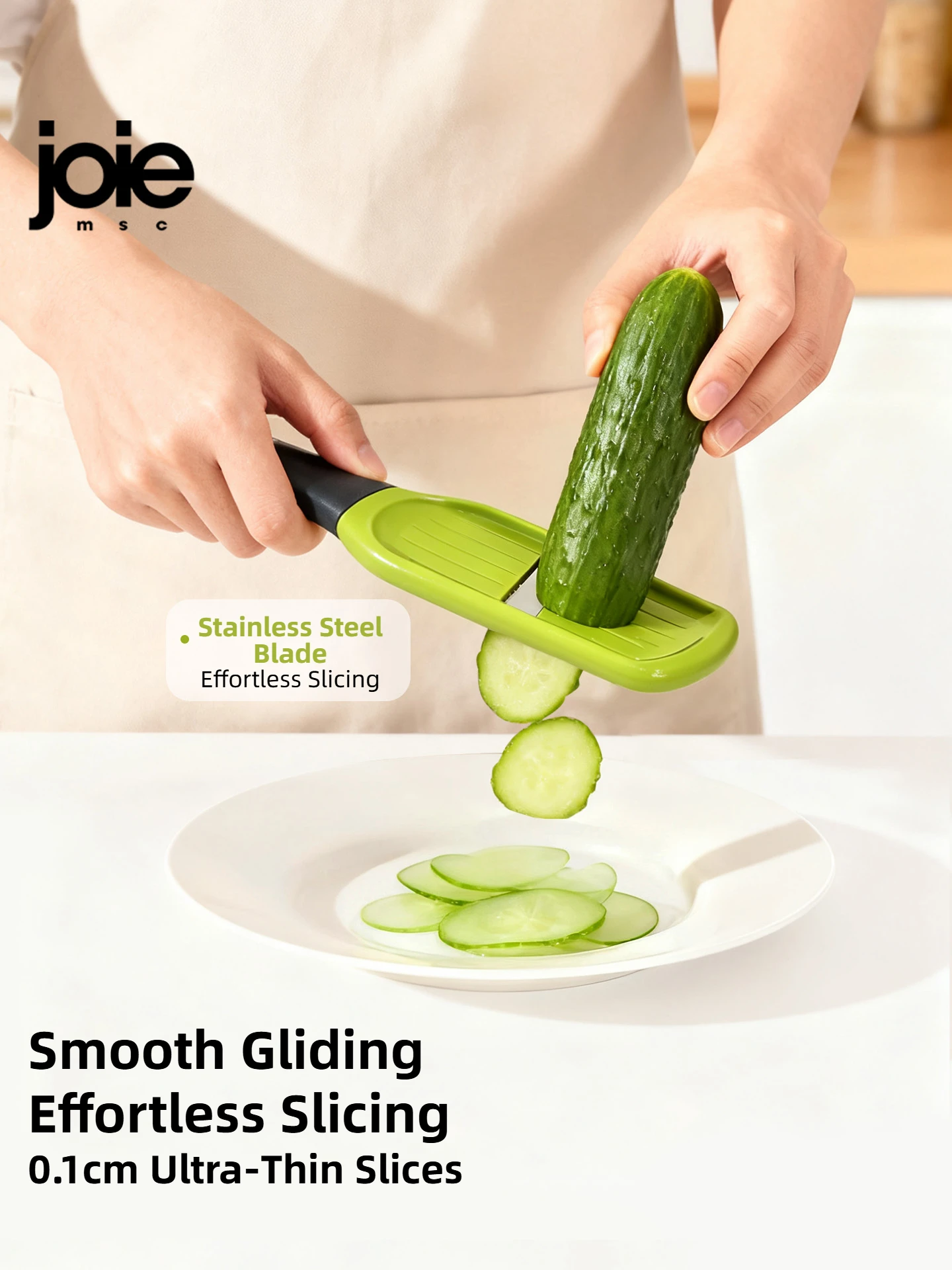 قطاعة خضراوات من الفولاذ المقاوم للصدأ من Joie Mini Mandoline لأدوات إكسسوارات المطبخ والبطاطس والجزر والخيار والجبن