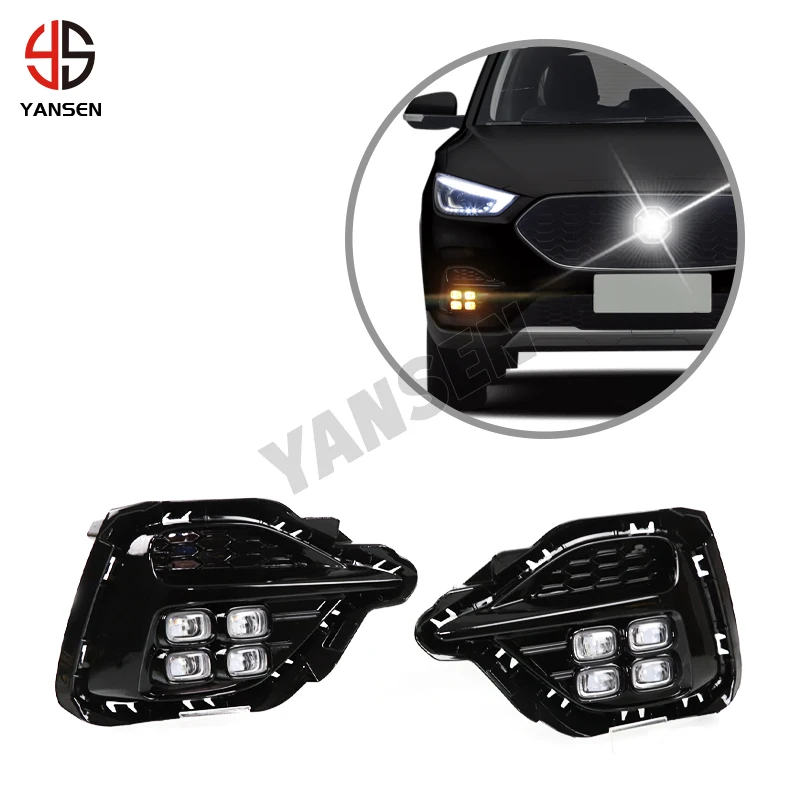 

For MG ZS 2020 2021 LED DRL Tri Color Daytime Running Light Turn Signals Daylight Exterior Car Lamp Accessories