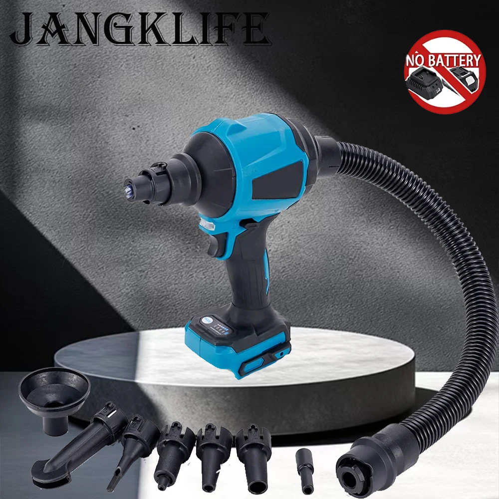 6IN1 Cordless Air Blower With Nozzle Dusting Machine Multifunction Dust Blower Inflator Vacuum Tool For Makita 18V Battery