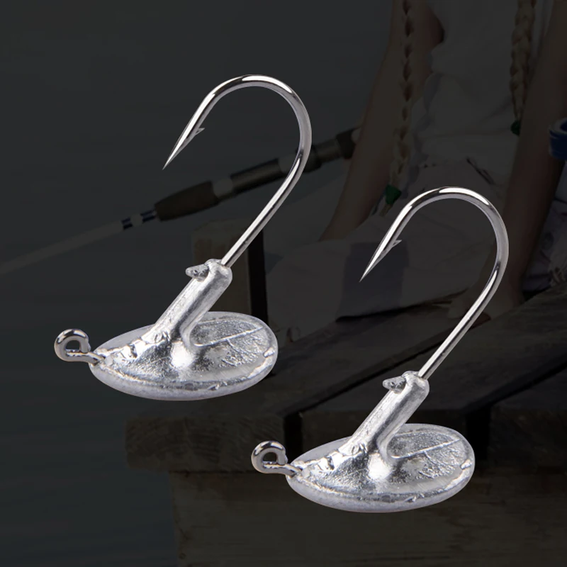 MEREDITH 10PCS Blood Slot Jig Head Tumbler Head Fishing Hook 3.71g Steel 10gel