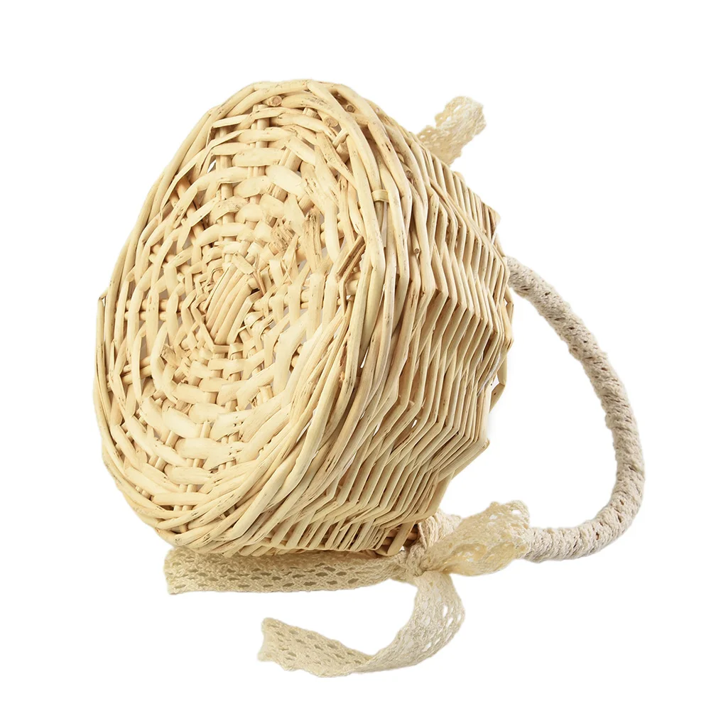 Wicker Storage Basket. 3 Size Shopping Basket Storage Flower Flower Pot Fresh Rattan Picnic Retro Round S/M/L High Quality