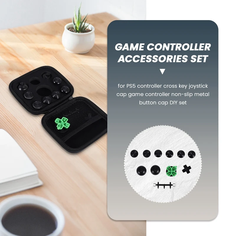 Adatto per Controller PS5 Cross Key Joystick Cap Controller di gioco Set fai da te con cappuccio in metallo antiscivolo