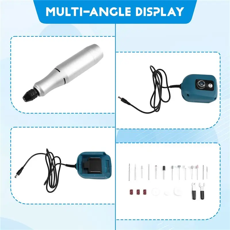 Mini Electric Grinder Stepless Speed Regulation Electric Drill Mini Drill Speed Rotary Tool For 18V-21V Battery