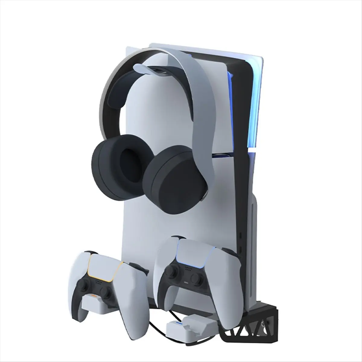Super Sale For PS5 Wall Mount Charging Station with Headset Holder, Wall Charger Stand for PS5 & PS5 Slim, Disc & Digital