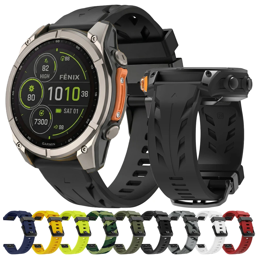 Sport-Silikon-Schnellwechselarmband 22mm 26mm für Garmin Fenix 8 Pro 47mm 51mm 7 7X 6 6X/Tactix/Quatix/Mk3i/D2 Mach 2 Pro Uhrenarmband
