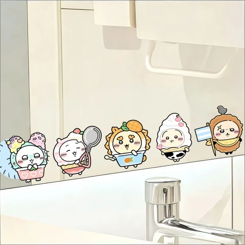 Anime Chiikawa Usagi Mirror Decal Sticker Bathroom Restroom Tile Decal Cover Decoration Waterproof Self Adhesive Strong Adhesion