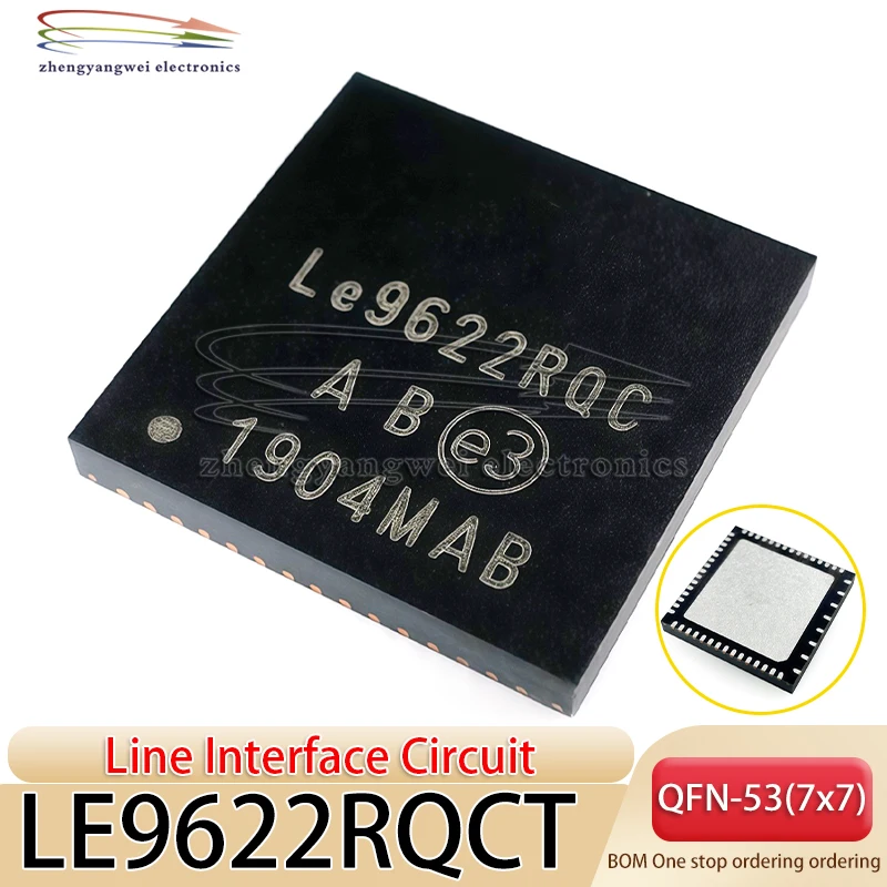 2PCS LE9622RQCT QFN-53 (7x7) LE9622RQC Circuito de interfaz de línea, interfaz de telecomunicaciones IC