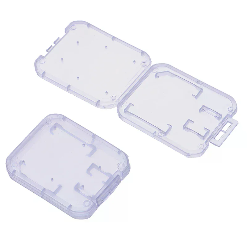 10pcs Clear Plastic Memory Card Case Stick SD TF Card Storage Box Protection Holder Transparent Memory Card Storage Boxes