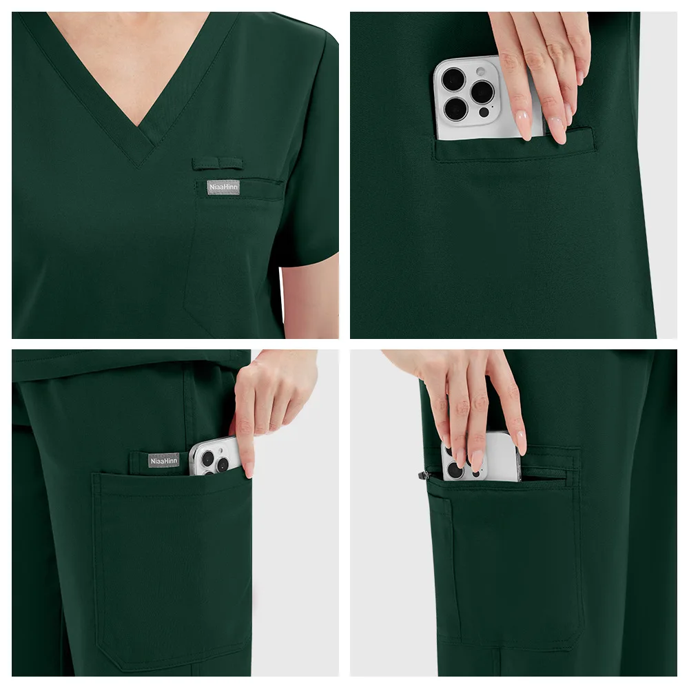 ชุดยูนิฟอร์มแพทย์หญิงคุณภาพสูง ชุดสครับโรงพยาบาล อุปกรณ์เสริมพยาบาล ชุดทำงานคลินิกทันตกรรม สปาเสริมความงาม ชุดทำงานในห้องปฏิบัติการ