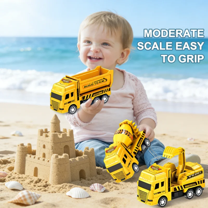 1PCS Pull Back Toy Cars, Engineering Vehicle Models for Kids, 4 Mini Cars Set, Educational Toy, Warrior Construction Vehicles