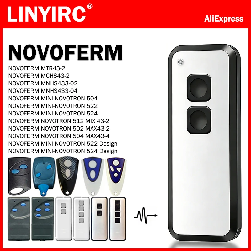 NOVOFERM Garage Remote Control 433MHz For NOVOFERM MINI NOVOTRON 522 524 504 502 MAX43-2 504 MAX43-4 MTR43-2 MCHS43-2 MNHS433-02