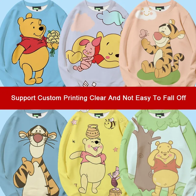 

Disney Co-branded Crewneck Hoodie Female Tigger Winnie Cartoon Cartoon Clothes Children's Loose Coat Trend