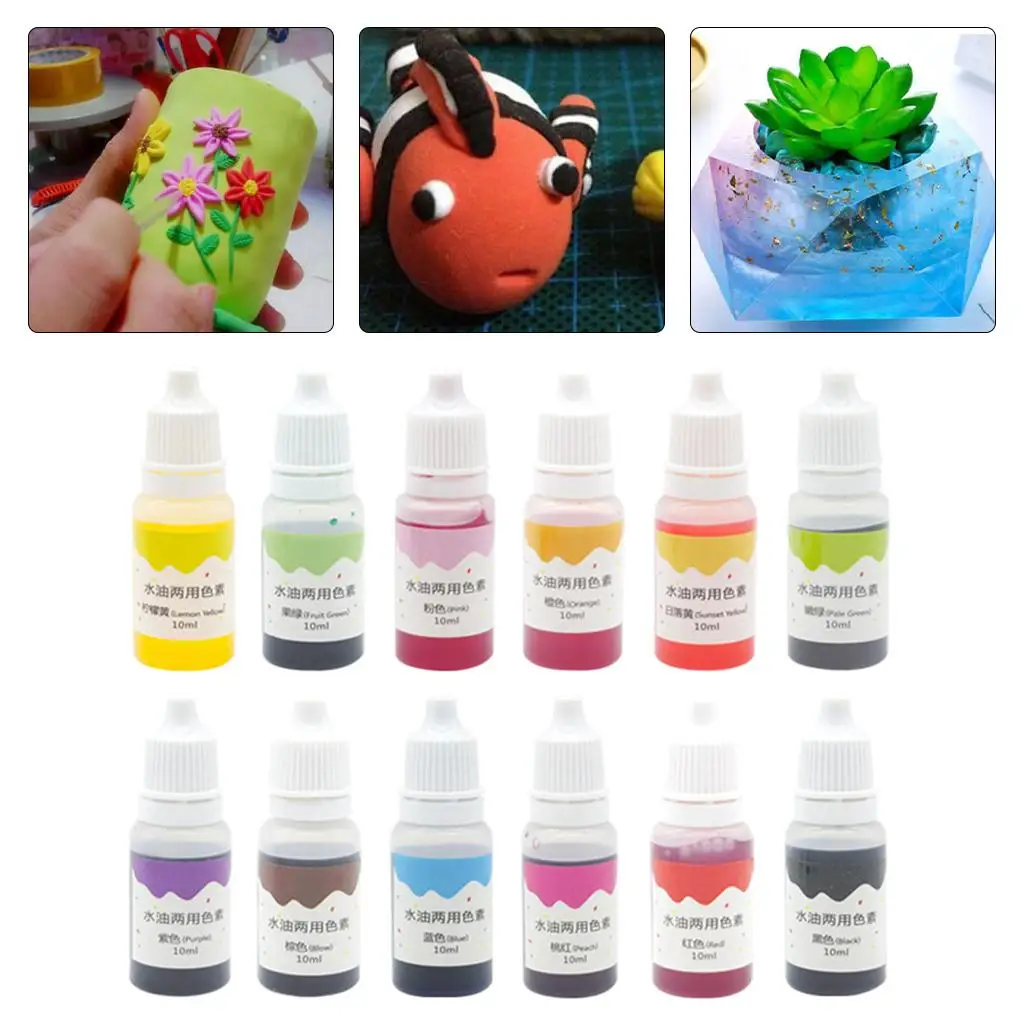 12 Color Cake Food Coloring Pigment Set - Food Grade Liquid Dye Baking Icing Fondant Cooking DIY Cake Soap Making Supplies Kit