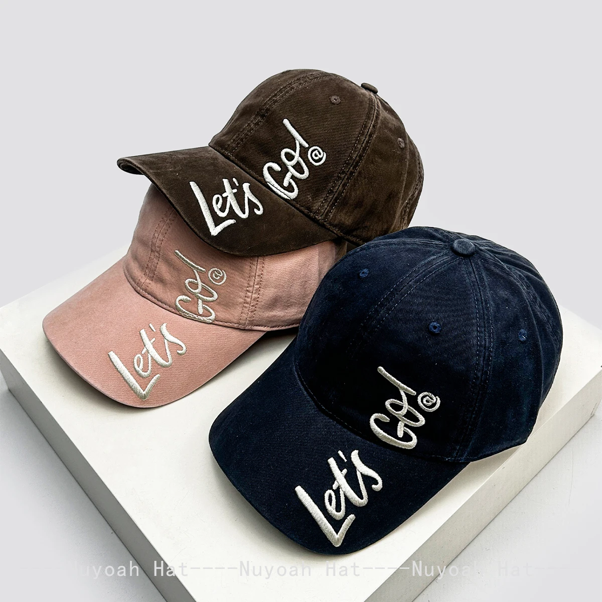 Retro-Baseballmützen mit gestickten Buchstaben auf der Seite für Männer und Frauen, Sonnenschutz, personalisierbar, vielseitig, Street Fashion, Outdoor-Schirmmützen