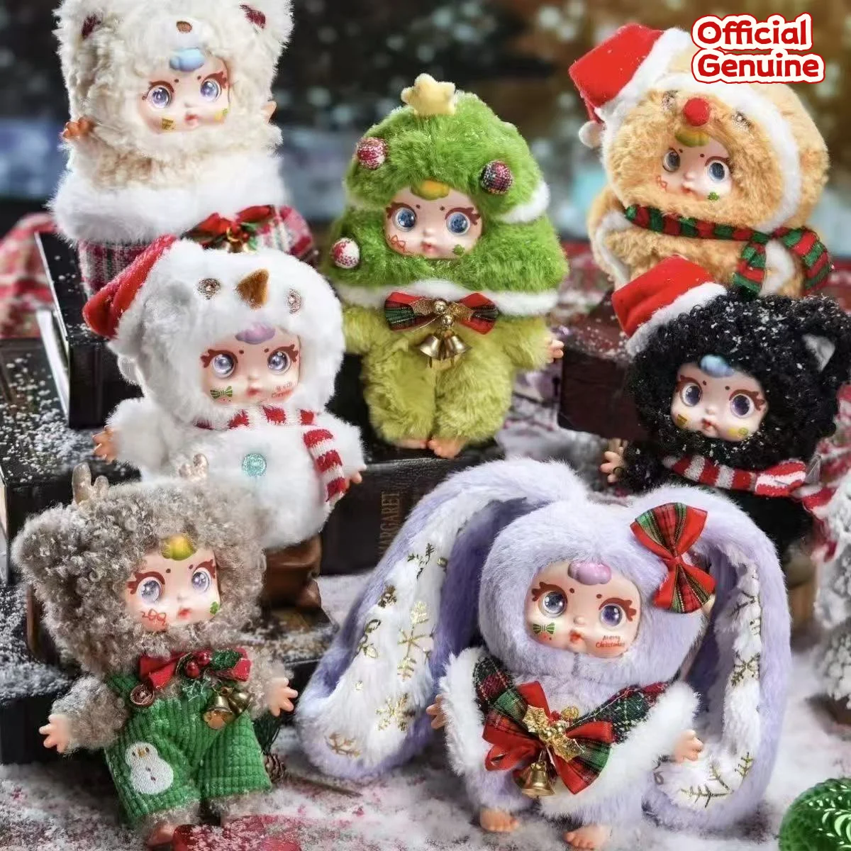 

Genuine MM Milk Candy Christmas Series Plush Blind Box Action Figure Doll Desktop Decor Collection Mystery Box Christmas Gift