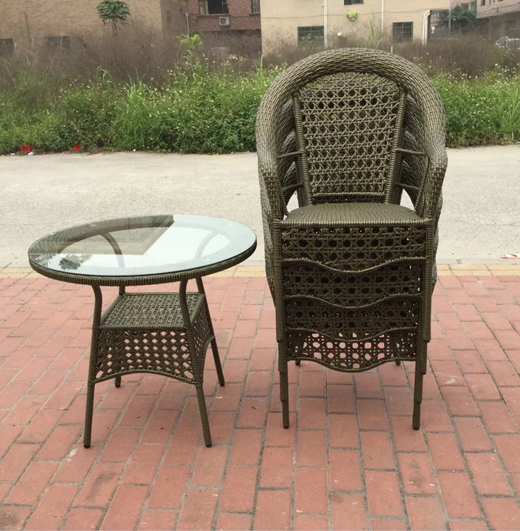 Outdoor furniture imitation rattan table and chair outdoor leisure table and chair combination