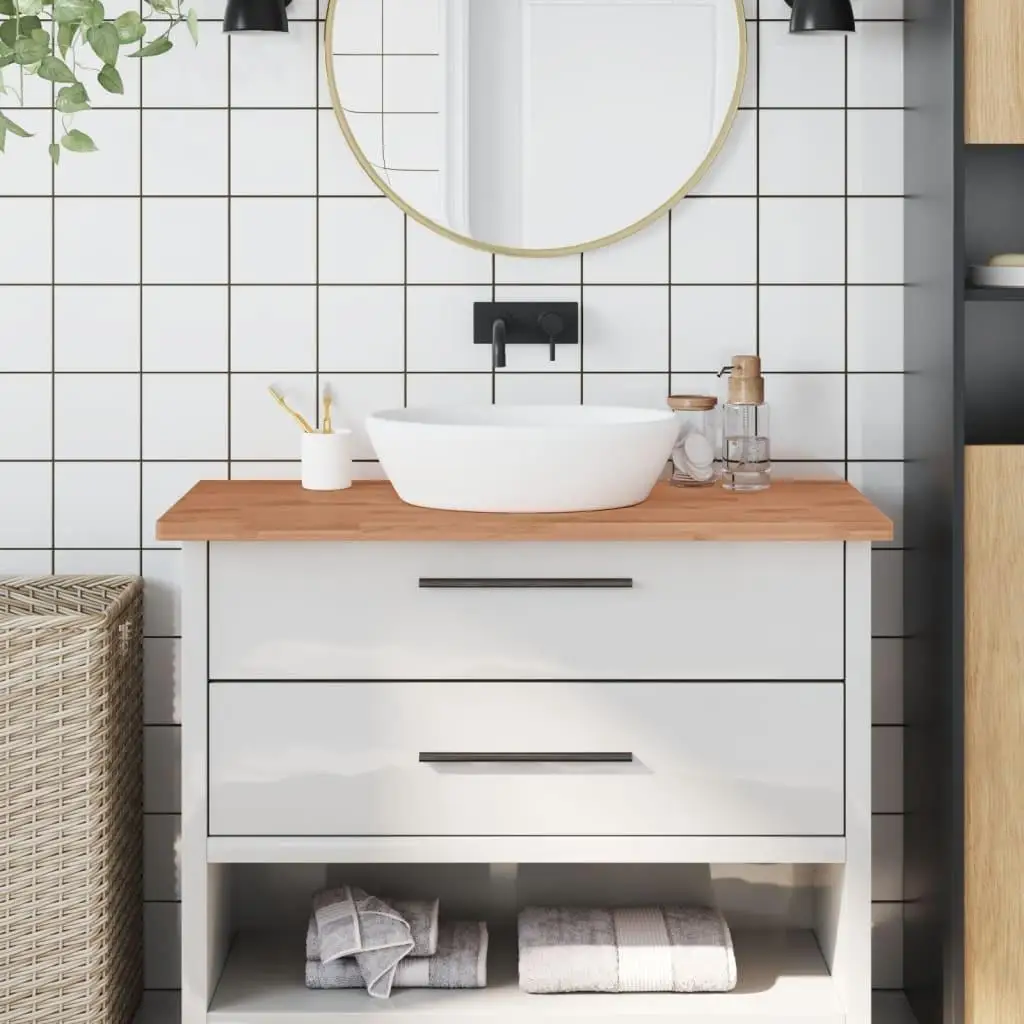 Solid Beech Wood Bathroom Countertop 100x50x2.5 cm - Durable & Stylish Surface