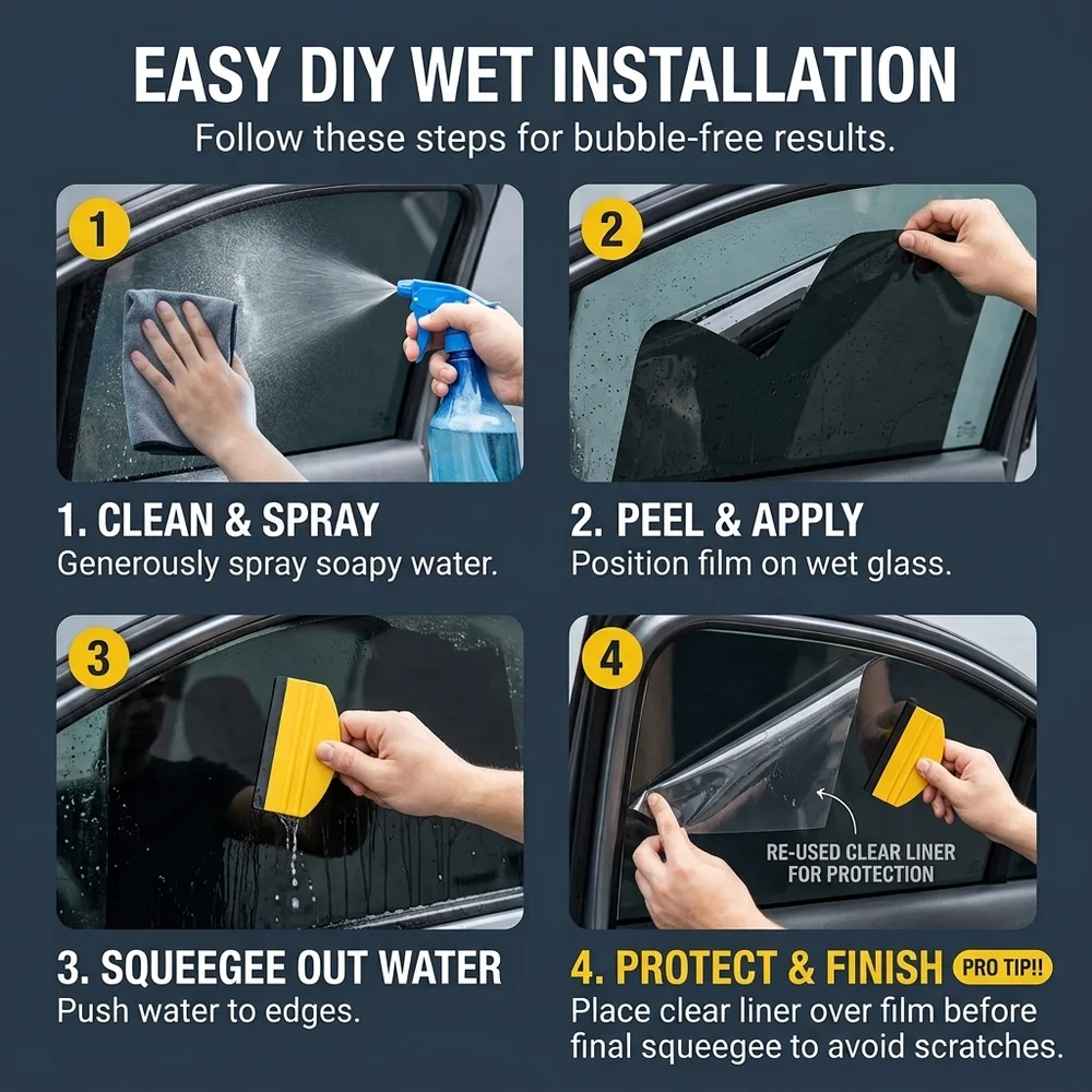 Schwarze Auto-Tönungsfolie für Schiebedach, UV-Schutz, VLT 1%/5%/15%/25%/35%/50%, Verdunkelungsfolie für Fenster – Detail 5