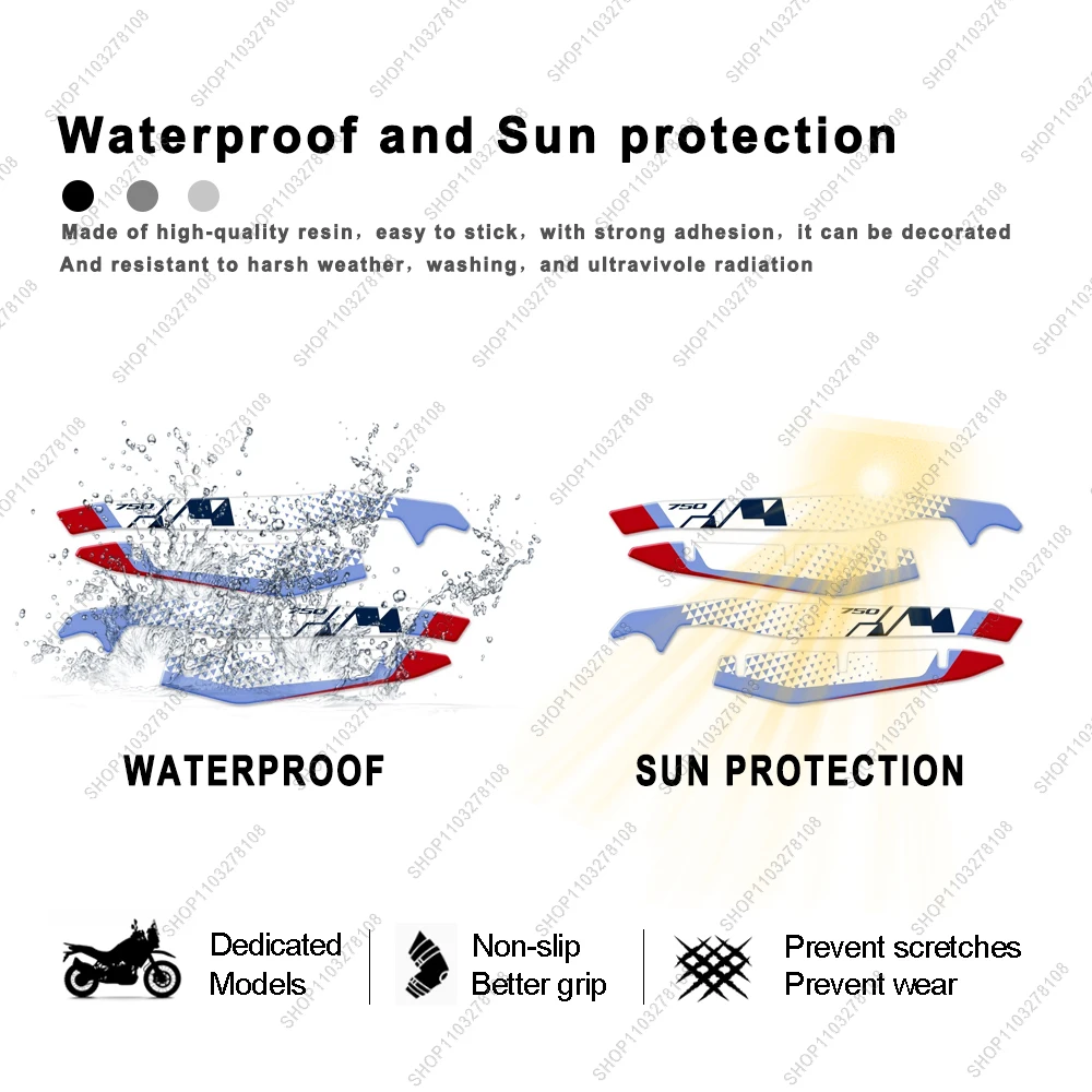 For Honda XL750 Transalp 2025 Motorcycle Gel 3D Resin Stickers Handguard Decal Hand Guard Protection Sticker