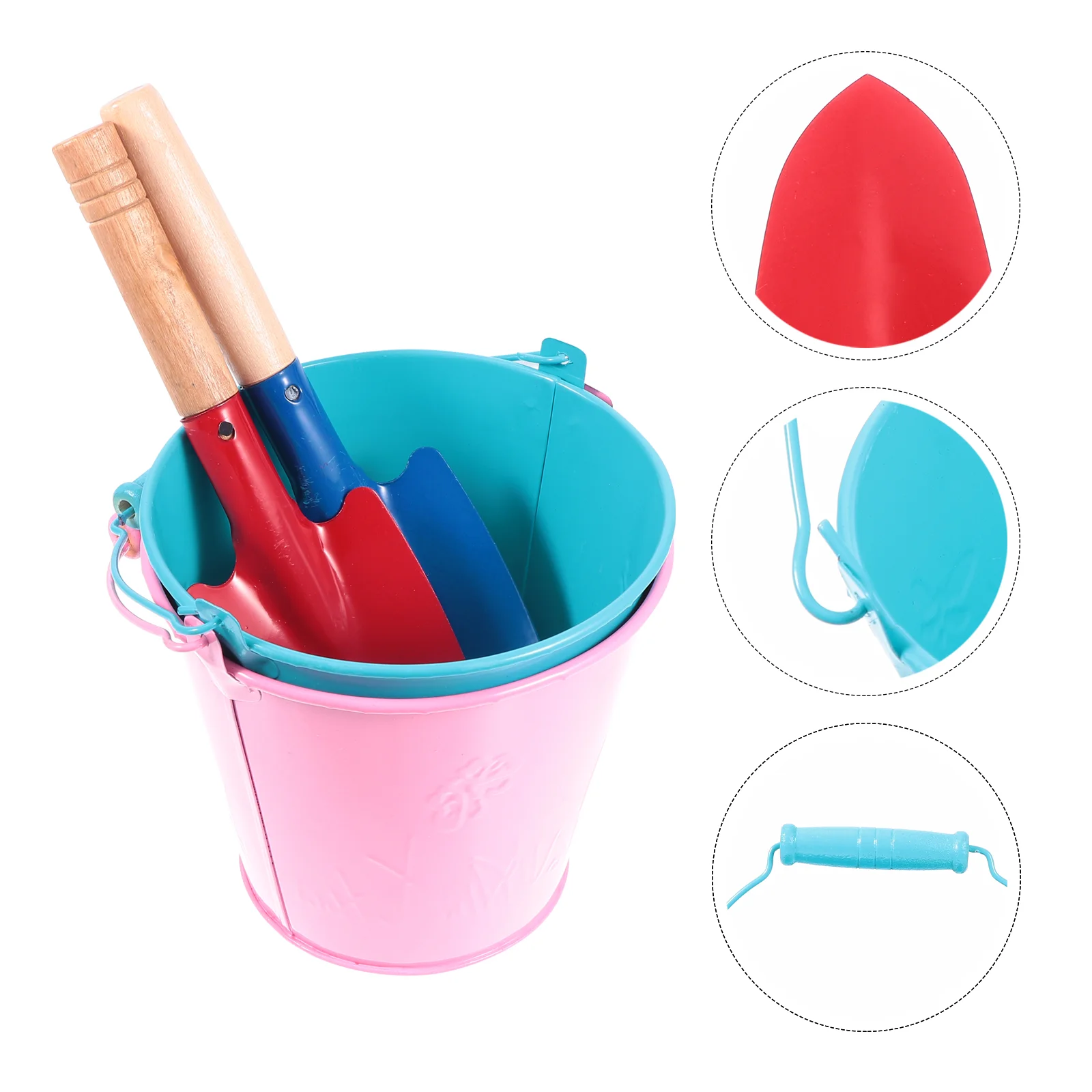 

4 Pcs Beach Bucket Toy High Sand Playthings Sturdy Handle Lightweight Kids Gift Bright Color Fun Design