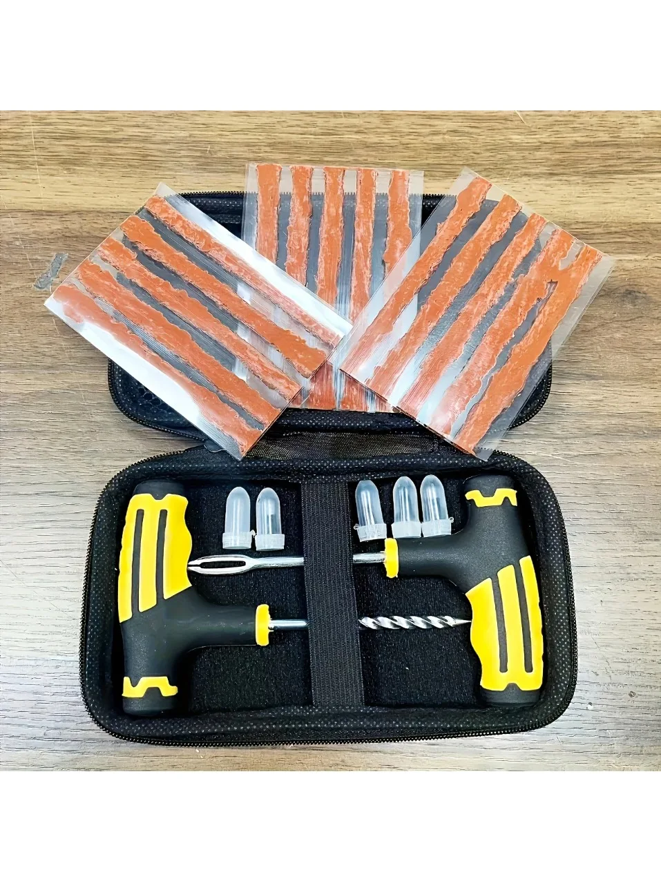 AliExpress NONE Motorcycle Tire Repair Kit with Tire Repair Glue and Rubber Strips for Cruiser/Dirt Bike Punctures On - Road Emergency Fix
