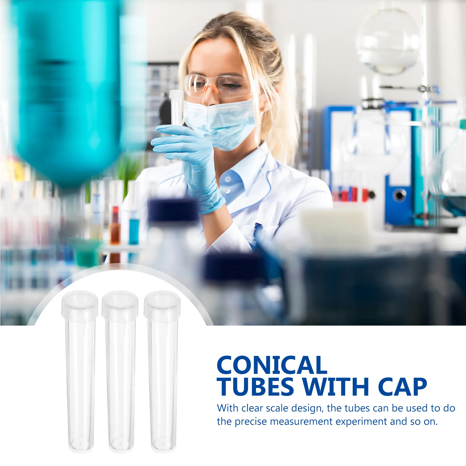 25 pcs Plastic Test Tube Clear Transparent Laboratory Test Tubes With Lid For Experiment Storage Sealed Portable Tubes