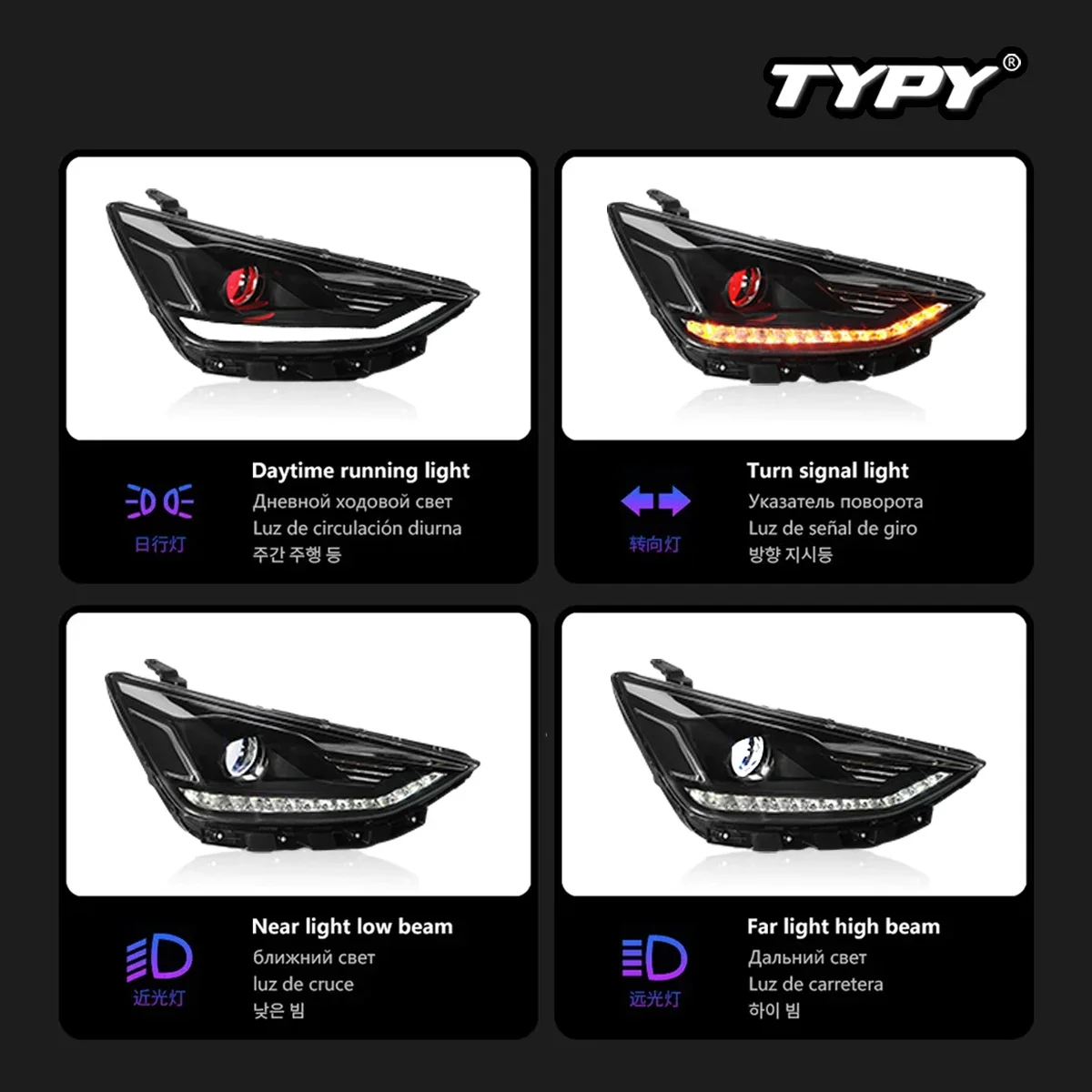 

TYPY автомобильные фары для Hyundai elantra, светодиодные автомобильные лампы, дневные ходовые огни 2017-2020, динамические указатели поворота, автомобильные аксессуары