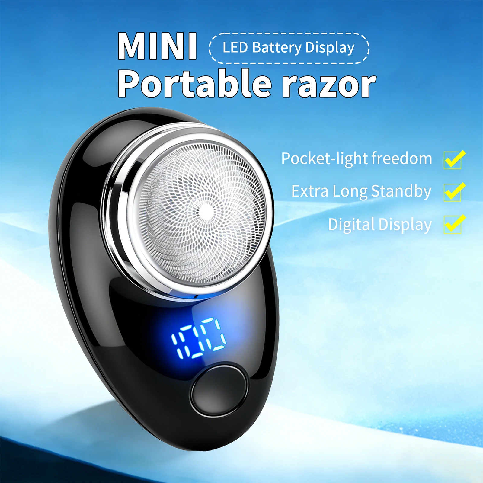 

Мужская мини-бритва, водонепроницаемая бритва с зарядкой через USB, портативная электрическая бритва, необходимый триммер для бороды для путешествий на открытом воздухе