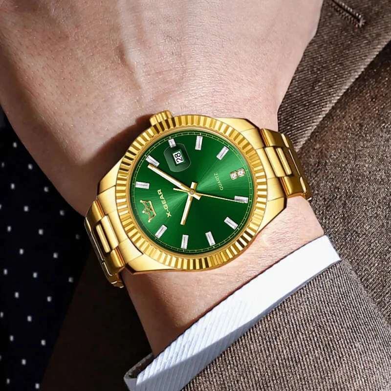 X-GEAR ブランド メンズ ビジネス スポーツ クォーツ時計 クラシック 防水 夜光カレンダー