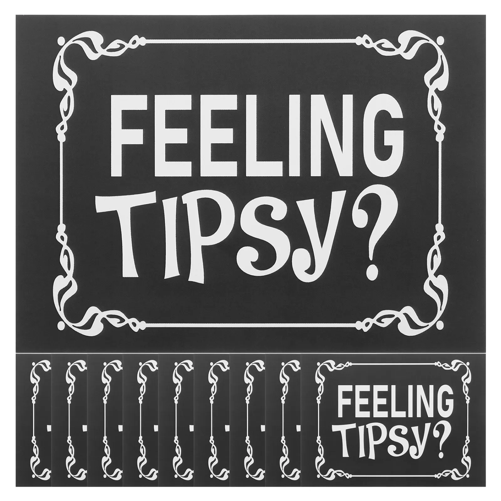 

10Pcs Waterproof Feeling Tipsy Sticker Labels Self Adhesive Decorative Bar Restaurant Reminder Restaurant Marking Labels
