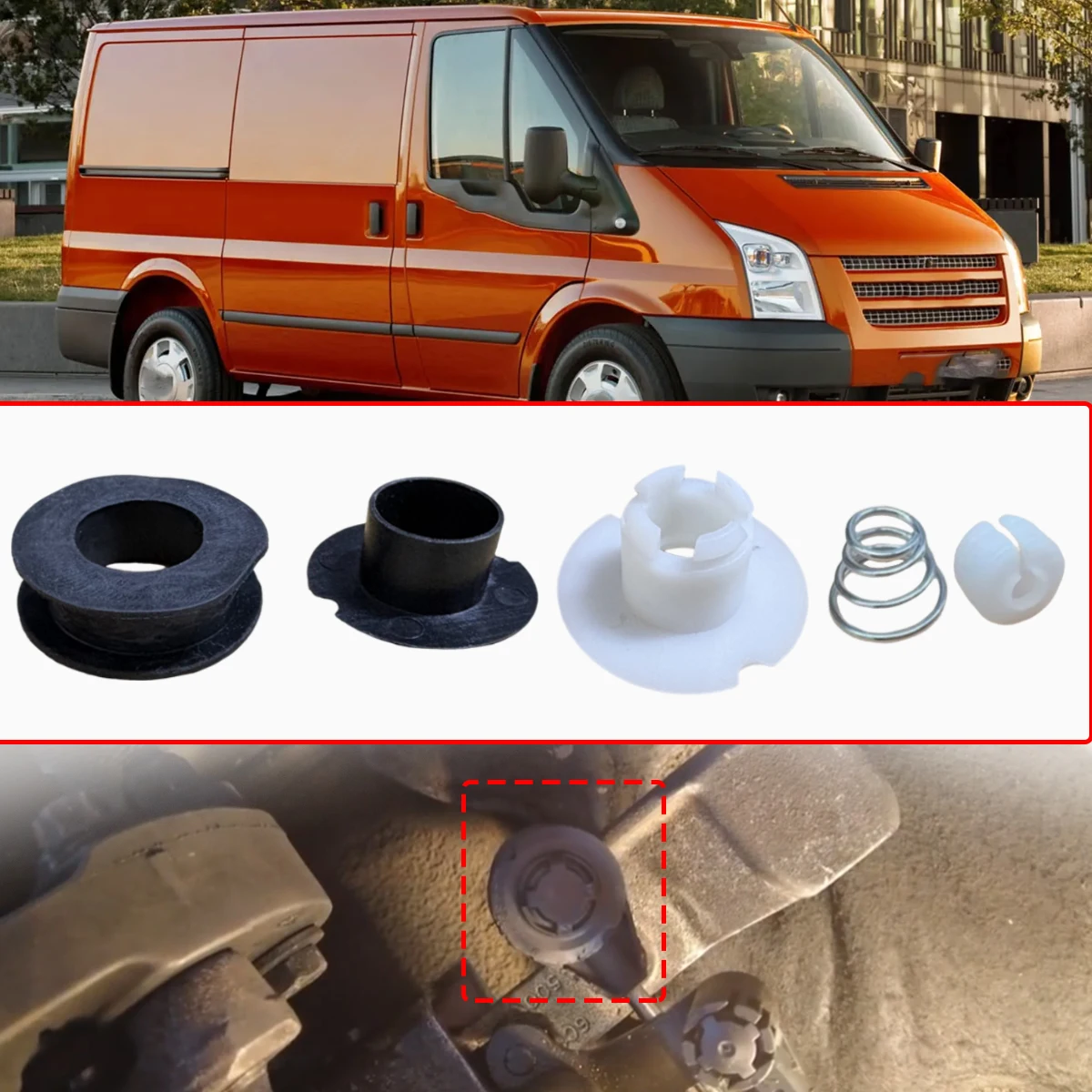 Shifting Issue Fix for Ford Fiesta MK6 MK7 Gear Selector Control Cable Lever Linkage End Bushing Repair Kit 07-2017 Accessories