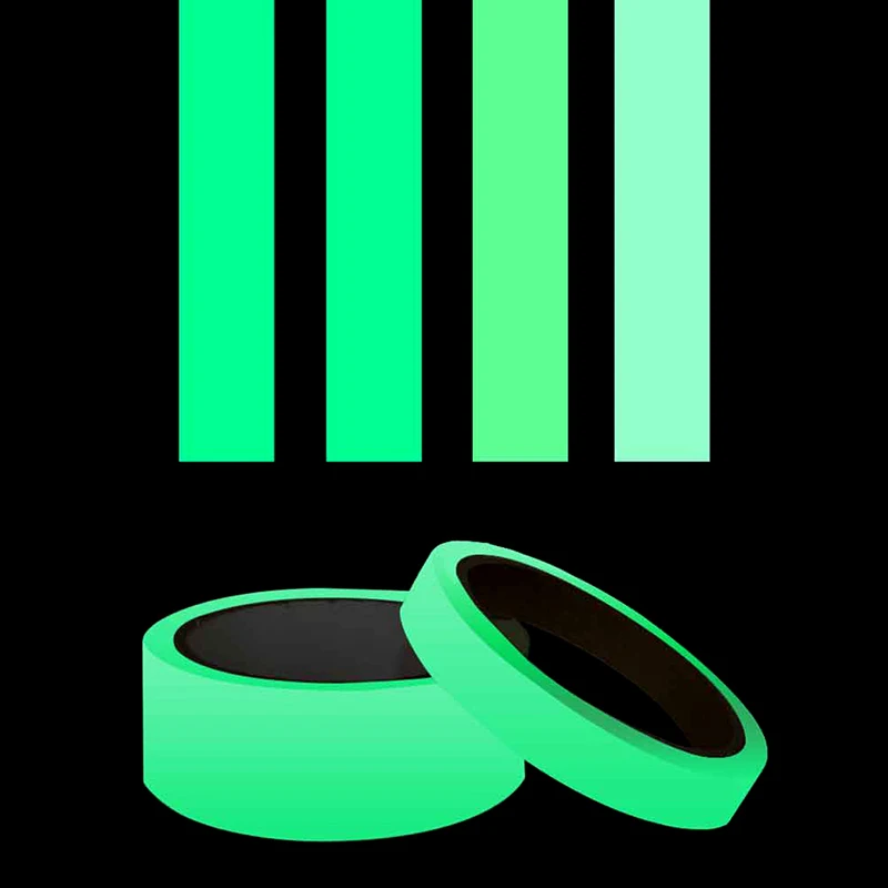20mm*5m Green Waterproof Luminous Tape Used To Mark Stair Passages Party For Bathroom DIY PVC Fluorescent Night Sticker
