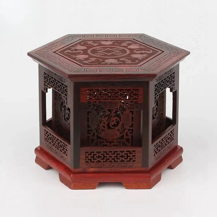 green sandalwood double-layer hollow mahogany disc incense burner incense box incense agarwood solid wood mahogany line