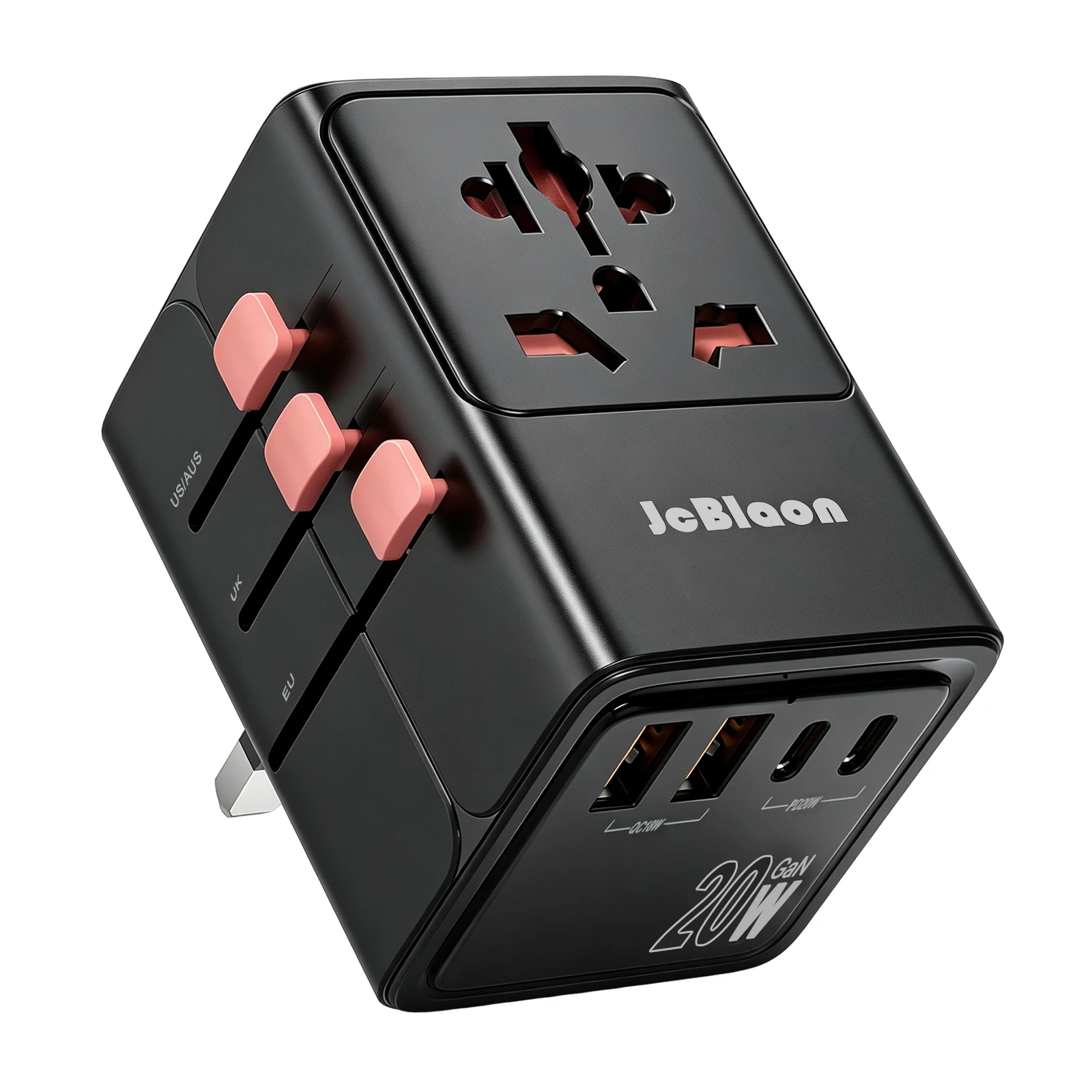 Travel Essential Worldwide Power Adapter PD Fast Charging USB A & USB C for Global Business Trip