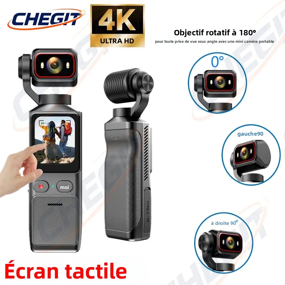 MINI caméra Vlog Portable 4K à écran tactile, caméra de sport de poche avec enregistrement vidéo à cardan, stabilisateur portatif, caméra corporelle, nouveau