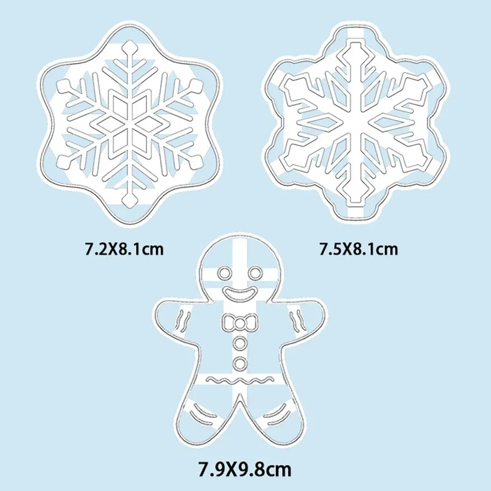 Christmas Gingerbread Cookie Cutters Snowflake Santa Plastic Cookie Mold Biscuit Stamp Christmas Kitchen DIY Baking Supplies