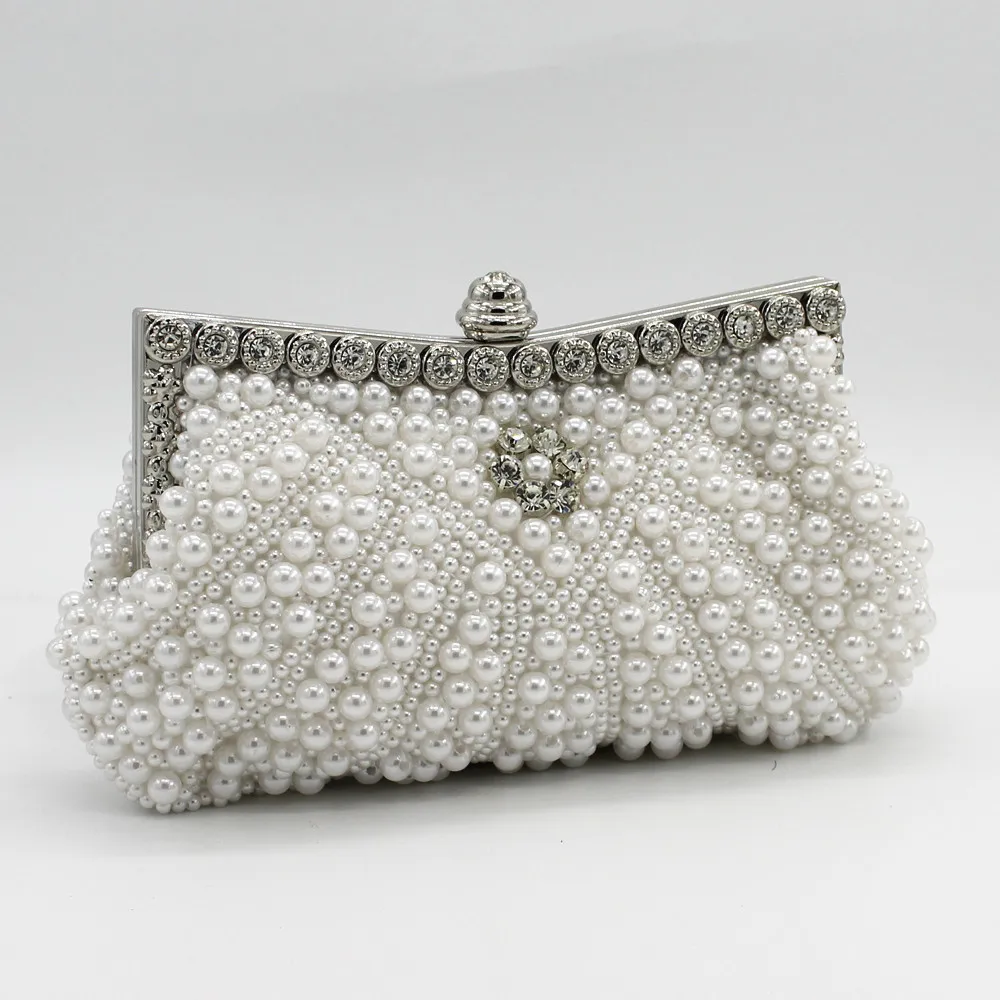 Pearl Women's Handmade Embroidered Diamond-encrusted Dinner Bag Banquet Bridal Clutch Bag Cheongsam Cartera De Fiestas Elegantes