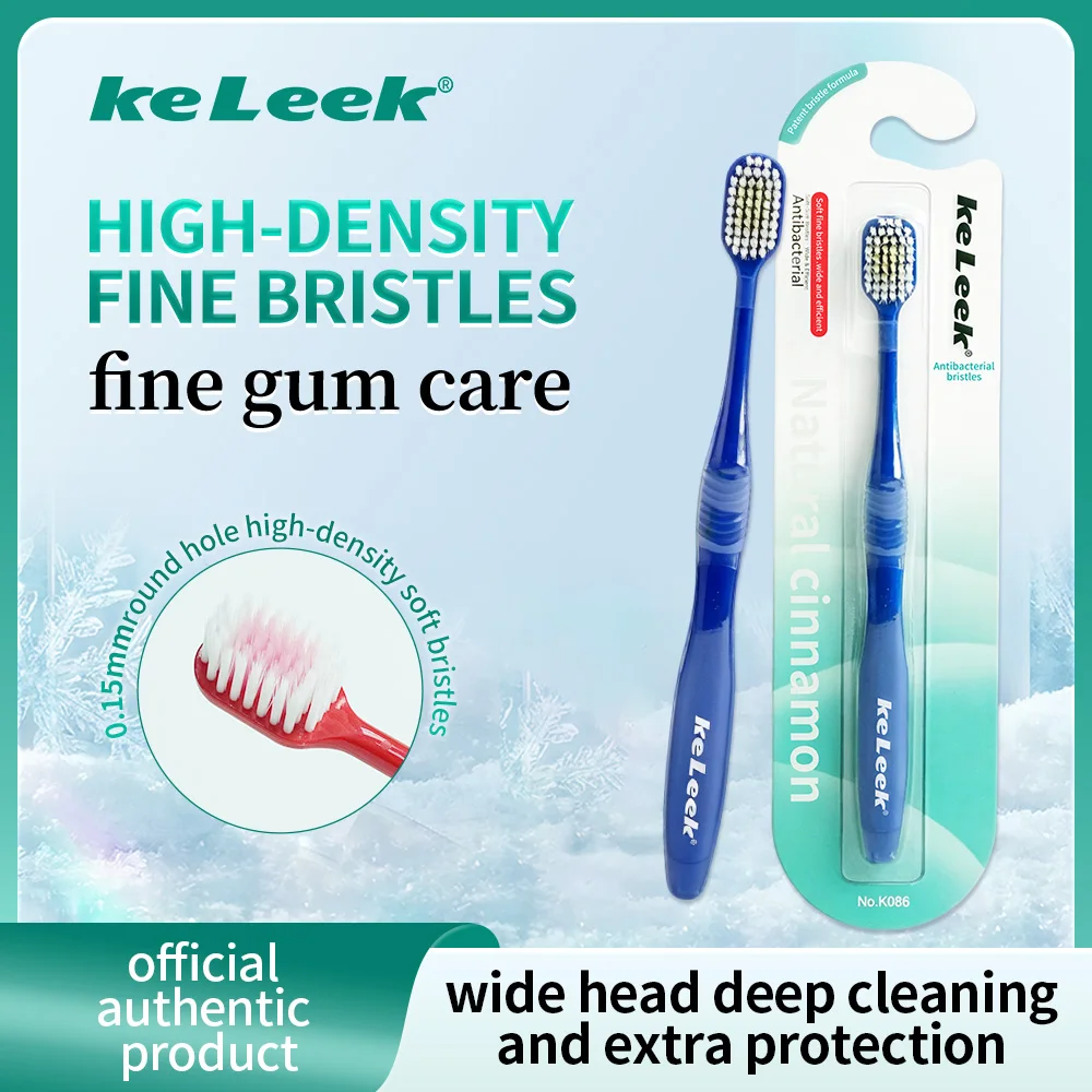 Keleek Dense Foam Manual Toothbrush Ultra Soft Bristles for Rich Lather Deeply Cleans Plaque Dirt Effective Teeth Whitening