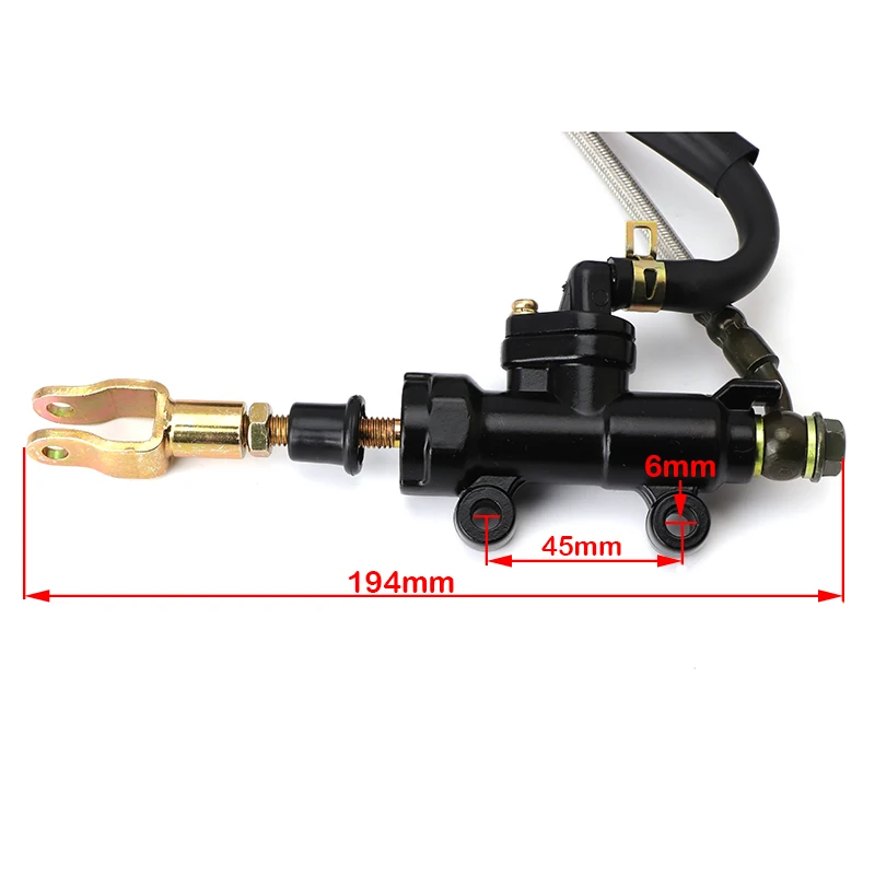 Hydraulic Rear Twin Foot Brake Caliper Master Cylinder Assembly for 150cc-250cc Electric ATV Quad Go-Kart UTV Buggy - Golf