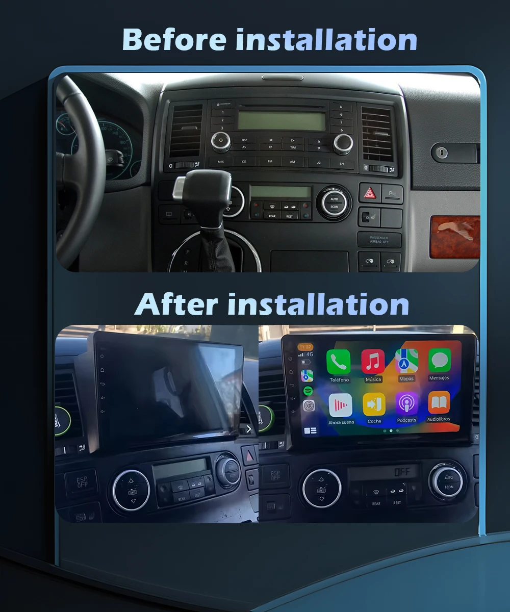Navigation GPS Android 16 For Volkswagen Multivan T5 200 -2015 Car Radio Multimedia Player 4G+WiFi DSP Stereo Carplay Auto 9inch