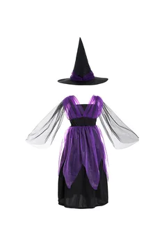 Girls Vampire Halloween Tutu Dress 6 Halloween Costume for Kids Halloween Fantasy Vampire Costume Girls Long Tutu Dress Kids Carnival Outfit Gothic Feather Clothes 6