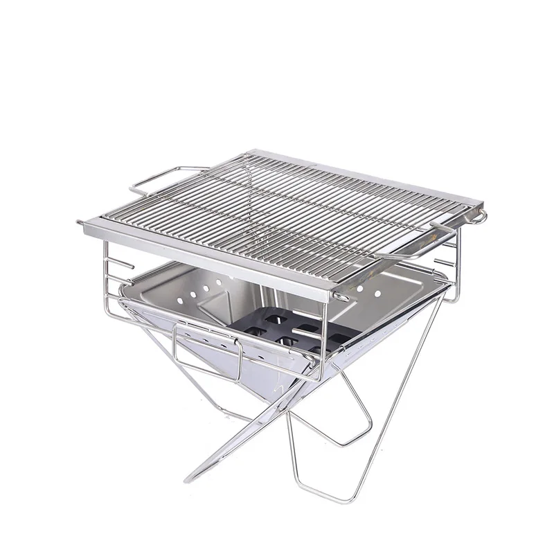 

Portable Removable Outdoor Camping Wood Burning Stove Foldable Stainless Steel BBQs Grill Folding Camping Charcoal Grill